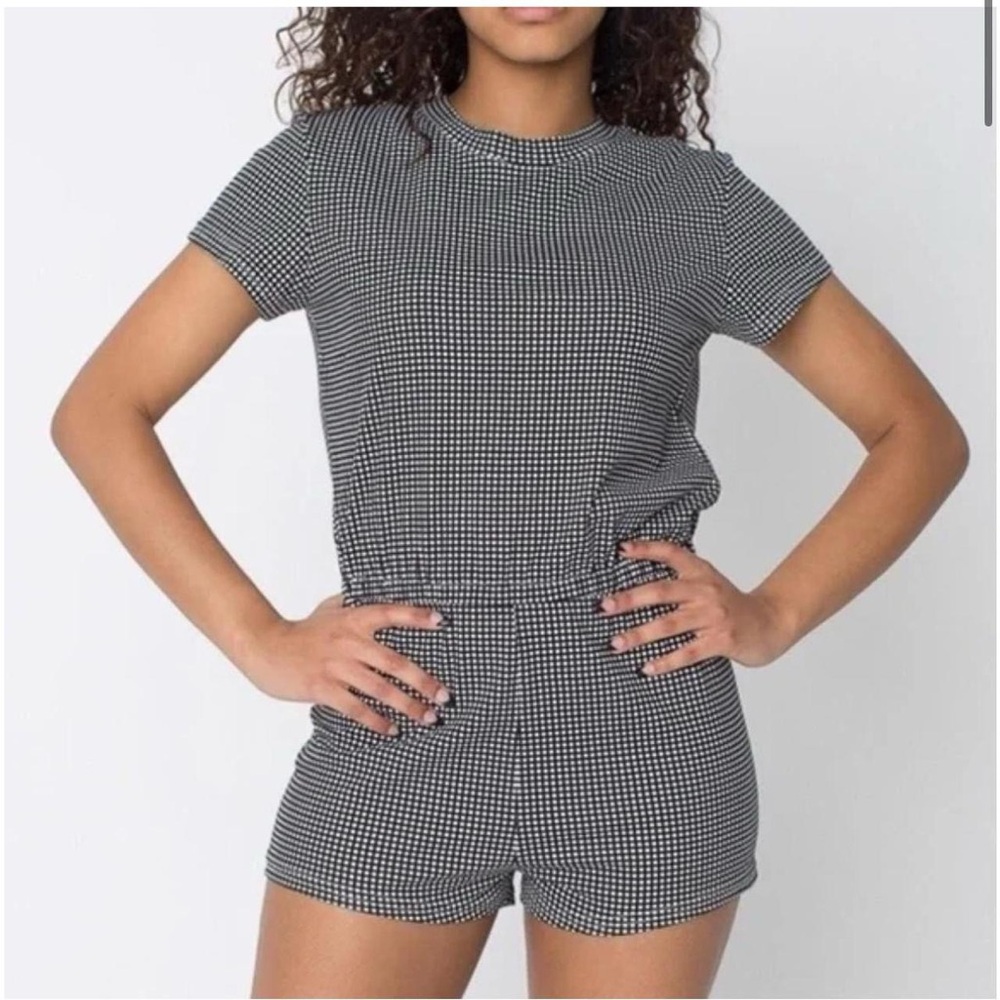 American Apparel Black and White Checkered Romper